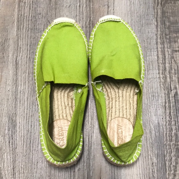 J. Crew Shoes - J.Crew Canvas Green Flat Espadrilles